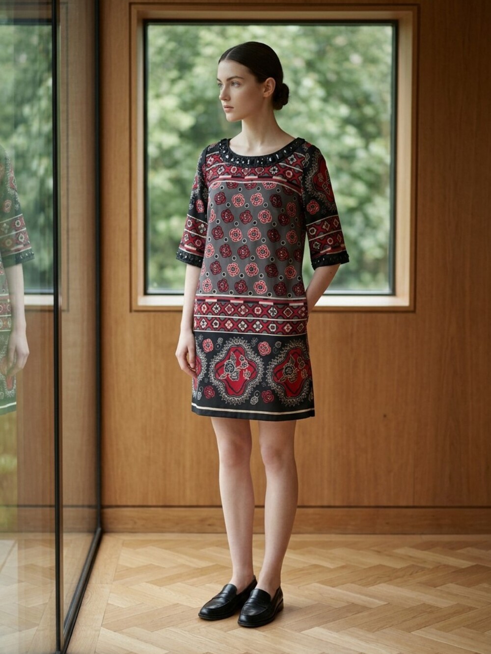 Mixit Bead Embellished Shift Dress. NWOT.  Size 12